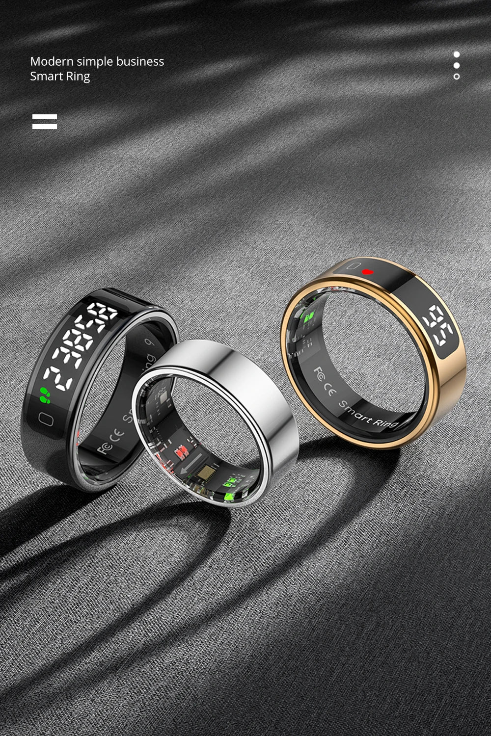 Health Tracking Smart Ring – Waterproof & Wireless Charge