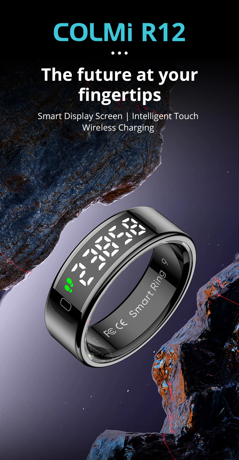 Health Tracking Smart Ring – Waterproof & Wireless Charge