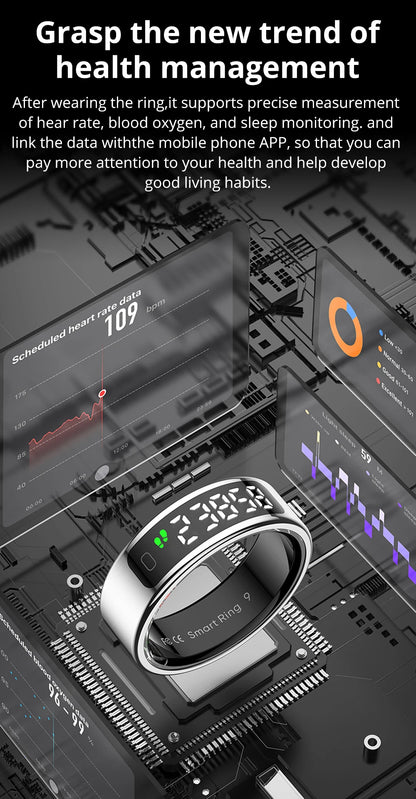 Health Tracking Smart Ring – Waterproof & Wireless Charge