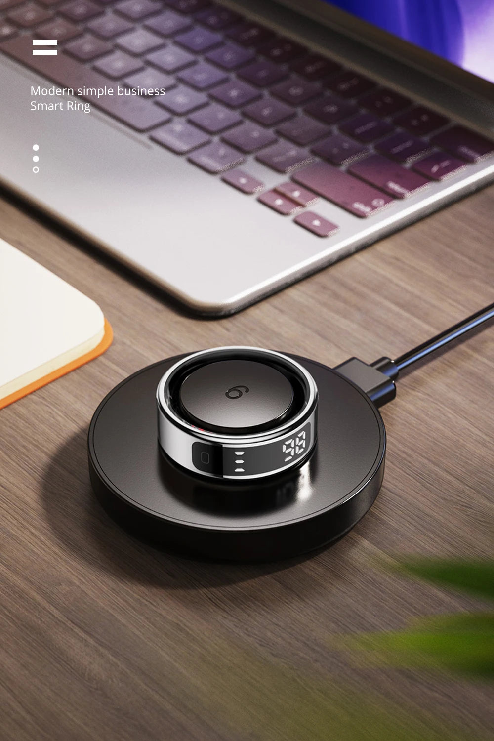 Health Tracking Smart Ring – Waterproof & Wireless Charge
