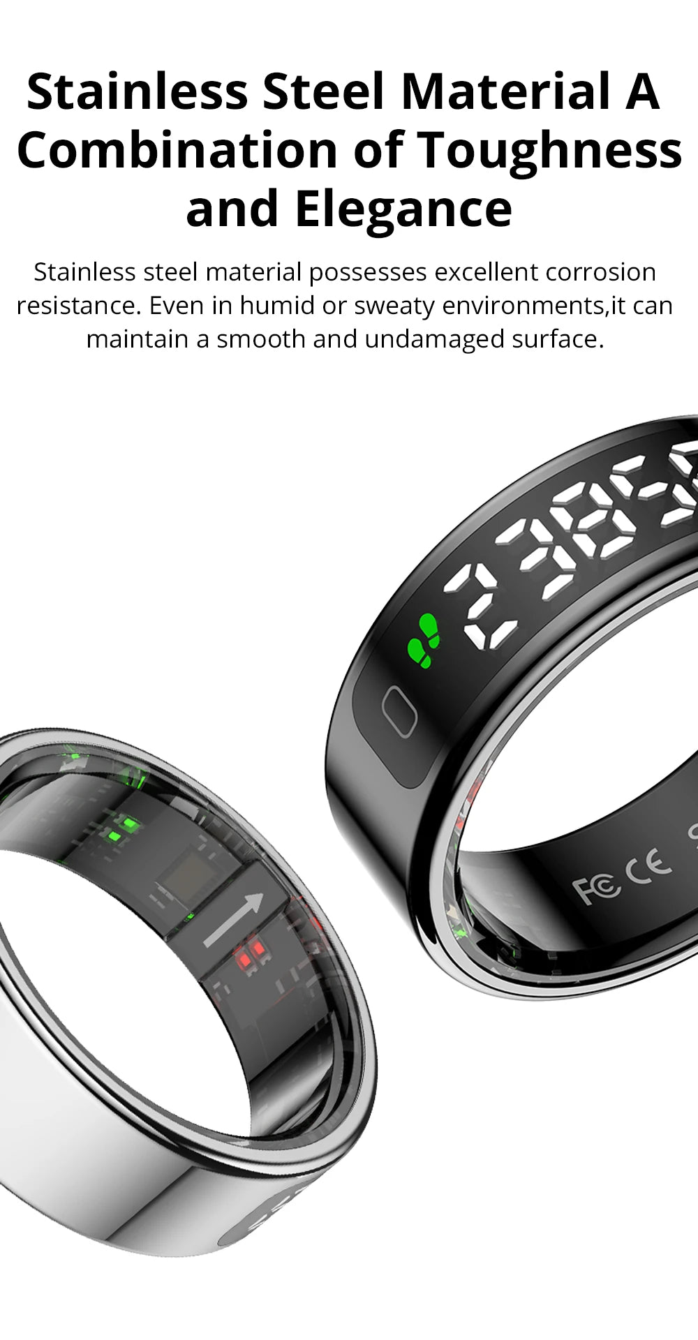 Health Tracking Smart Ring – Waterproof & Wireless Charge