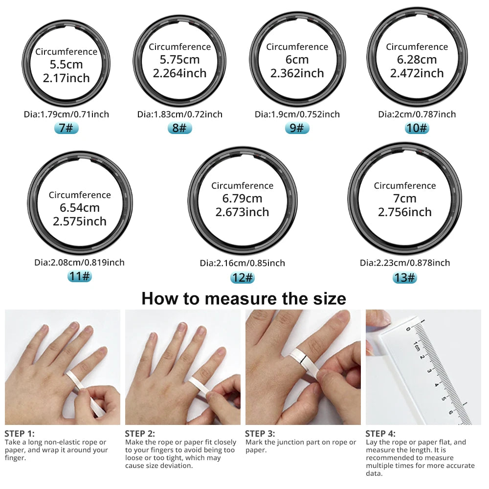 Health Tracking Smart Ring – Waterproof & Wireless Charge