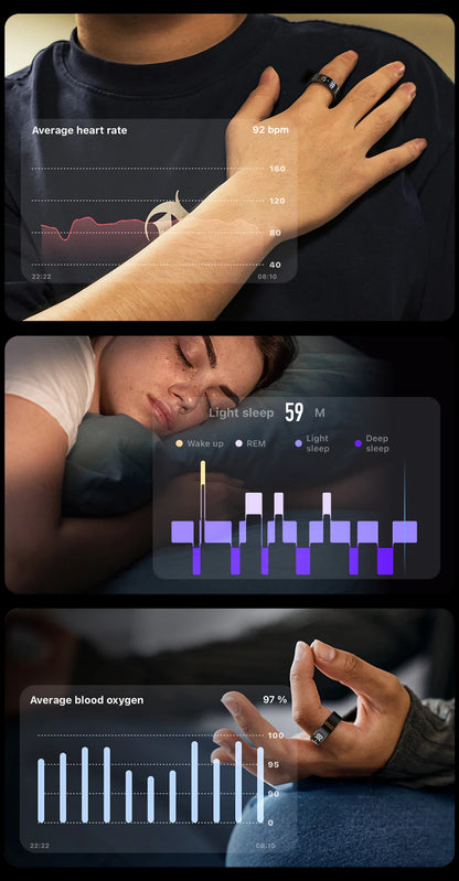 Health Tracking Smart Ring – Waterproof & Wireless Charge