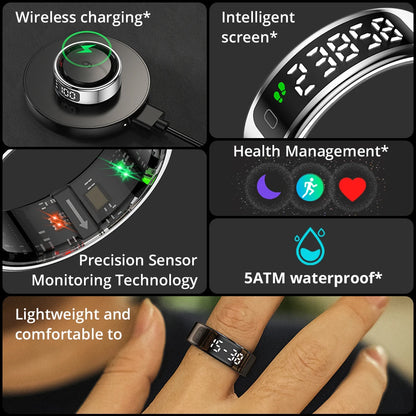 Health Tracking Smart Ring – Waterproof & Wireless Charge