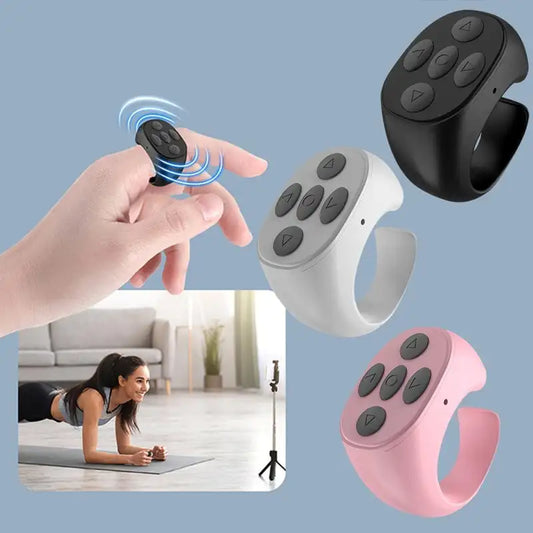 Wireless Bluetooth Remote Control Ring – Hands-Free Scrolling, Selfies & Media Control