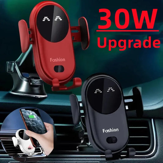 AutoGrip 30W Wireless Car Charger Mount – Fast Charging for iPhone & Samsung